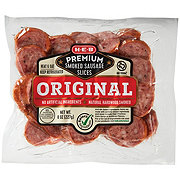 H-E-B Premium Smoked Sausage Slices - Original