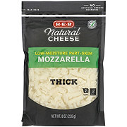 H-E-B Low Moisture Part-Skim Mozzarella Shredded Cheese, Thick Cut