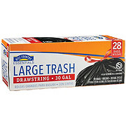 Hill Country Essentials Large Drawstring Trash Bags, 30 Gallon