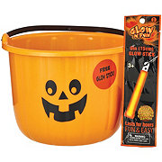 Ningbo Merry Art Glow Tech Halloween Pumpkin Pail with Glow Stick - Orange