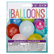 unique Happy Birthday Latex Balloons - Multi Color, 8 Ct