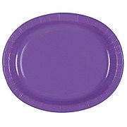 unique Oval Party Paper Plates - Neon Purple
