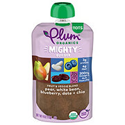 Plum Organics Mighty Builder Pouch - Pear White Bean Blueberry Date & Chia