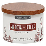 Essential Elements Mahogany & Vetiver Scented 3-Wick Candle