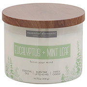 Essential Elements Eucalyptus & Mint Leaf Scented 3-Wick Candle
