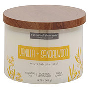 Essential Elements Vanilla & Sandalwood Scented 3-Wick Candle