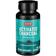 H-E-B Activated Charcoal Dietary Supplement Capsules - 520 mg