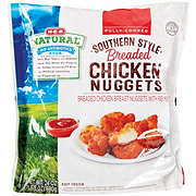 H-E-B Natural Fully Cooked Frozen Southern Style Breaded Chicken Nuggets