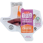 H-E-B Ready, Fresh, Go! Snack Tray - Turkey Sausage Bites & Sharp Cheddar