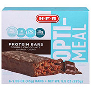 H-E-B Opti-Meal 12g Protein Bars - Double Chocolate