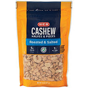 H-E-B Salted Roasted Cashew Halves & Pieces