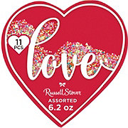 Russell Stover Love Confetti Assorted Chocolates Valentine's Heart Gift Box, 11 pc