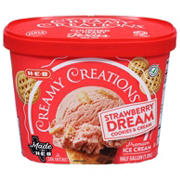 H-E-B Creamy Creations Strawberry Dream Cookies & Cream Ice Cream