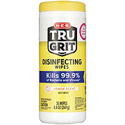 H-E-B Tru Grit Disinfecting Wipes - Lemon Scent