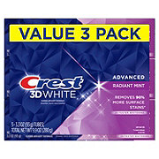 Crest 3D White Whitening Toothpaste - Radiant Mint, 3 Pk