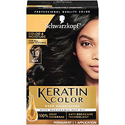 Schwarzkopf Keratin Color, Color & Moisture Permanent Hair Color Cream, 1.0 Jet Black