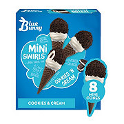 Blue Bunny Mini Swirls Cookies 'N Cream Ice Cream Cones
