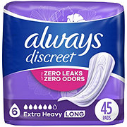 Always Discreet Incontinence & Postpartum Pads - 6 Extra Heavy Long