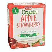 H-E-B Organics Blended Fruit & Yogurt Pouches - Apple Strawberry
