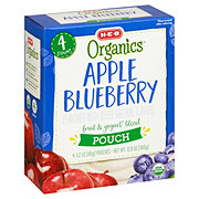 H-E-B Organics Blended Fruit & Yogurt Pouches – Apple Blueberry