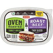 H-E-B Oven Roasted Turkey Breast & Thin Sliced Roast Beef - Combo Pack