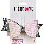 Trend Zone Layered Glitter Clear Bow Clip