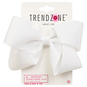 Trend Zone White Ribbon Hair Bow Salon Clip
