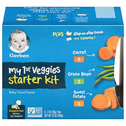 Gerber My 1st Veggies Baby Food Starter Kit - Carrot Green Bean & Sweet Potato