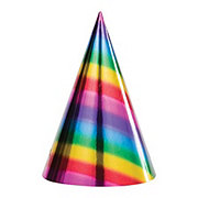 Creative Converting Rainbow Foil Birthday Cone Shape Hats