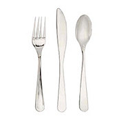 Creative Converting Plastic Knives, Forks & Spoons Combo Set - Metallic Silver