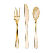 Creative Converting Plastic Knives, Forks & Spoons Combo Set - Metallic Gold