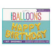 Unique Gold Happy Birthday Balloons Banner Kit