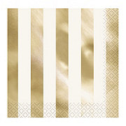 Unique Lunch Napkins - Gold Foil Stripes
