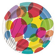unique Balloons & Rainbow Birthday Paper Plates, 9 in.