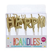 unique Gold Happy Birthday Letter Candles
