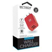 Bytech Red Dual USB Home Wall Charger