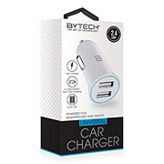 Bytech Dual-Port USB Car Charger - White