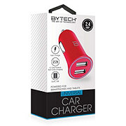Bytech Dual-Port USB Car Charger - Red
