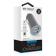 Bytech Dual-Port USB Car Charger - Silver