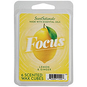 ScentSationals Focus Lemon & Ginger Scented Wax Cubes, 6 Ct