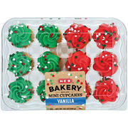H-E-B Bakery Christmas Mini Vanilla Cupcakes