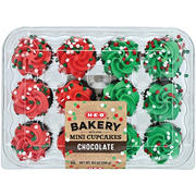 H-E-B Bakery Christmas Mini Chocolate Cupcakes