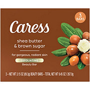 Caress Shea Butter & Brown Sugar Beauty Bar Soap, 3 pk