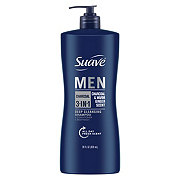 Suave Men 3-in-1 Shampoo Conditioner and Body Wash Infused with Charcoal