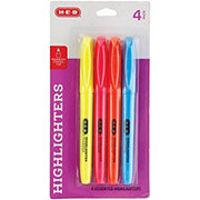 H-E-B Narrow Chisel Tip Highlighters - Assorted Ink
