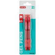 H-E-B 0.7mm Retractable Gel Pens - Red Ink, 2 pk