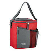 Polar Pack Insulated 18 Can Flip Top Soft Sided Cooler, Red & Gray