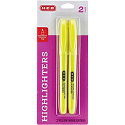 H-E-B Narrow Chisel Tip Highlighters - Yellow Ink