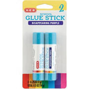 H-E-B School Glue Sticks - Disappearing Purple, 2 pk