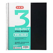 H-E-B 3 Subject Wide Ruled Poly Spiral Notebook - Black